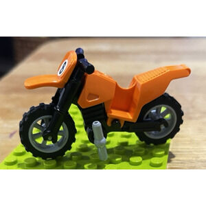 Lego Orange Dirt Bike Motorcycle Minifigure Accessory #8